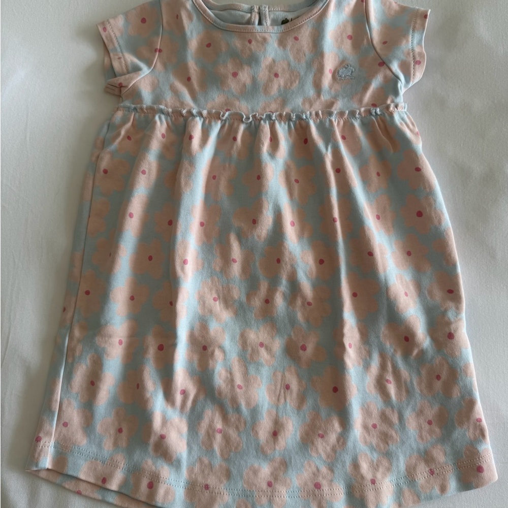 Babycottons Floral Kids Dress in Blue and Pink